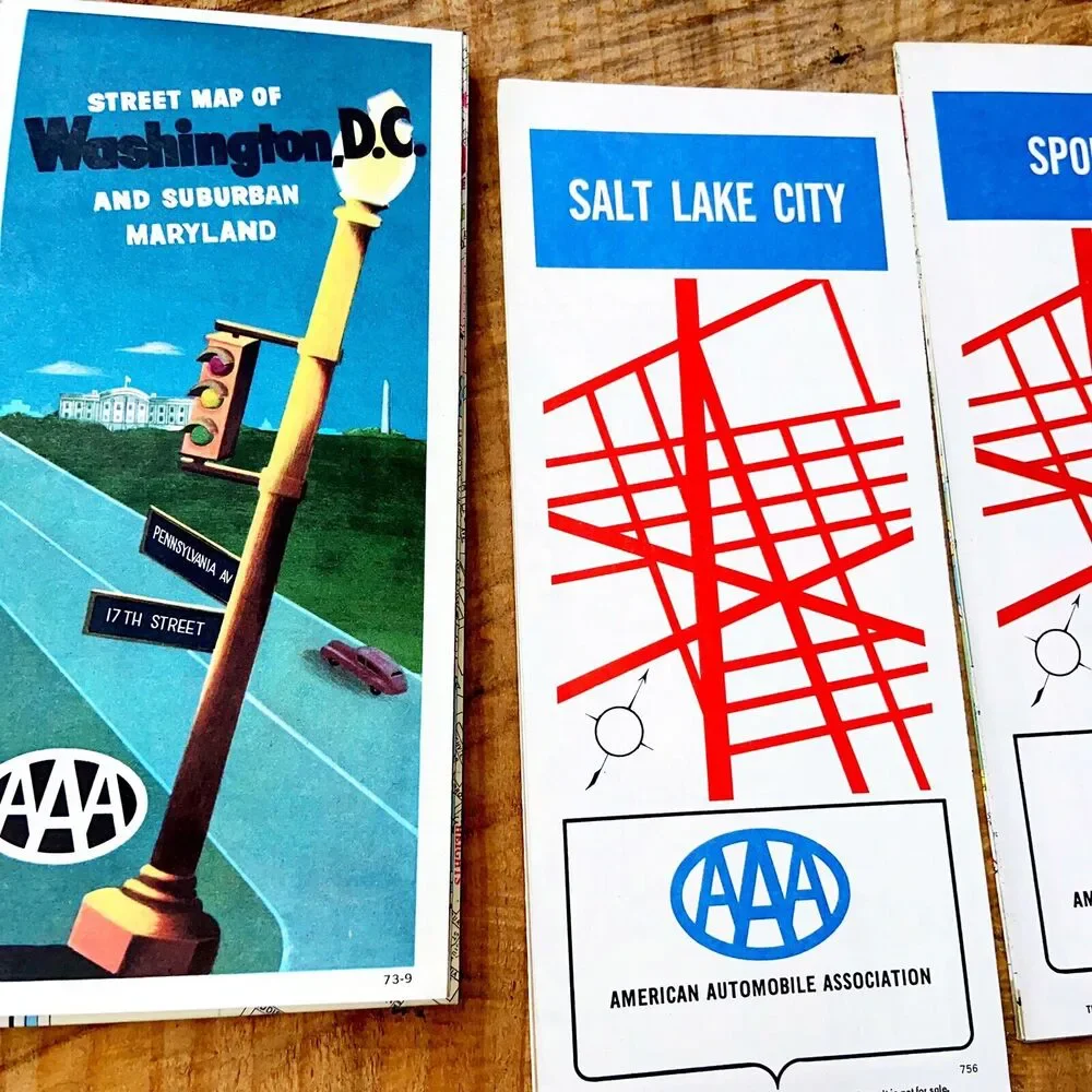 Vintage 1971 1975 1970's Road map AAA Automobile Club HTF One Owner Cities 10